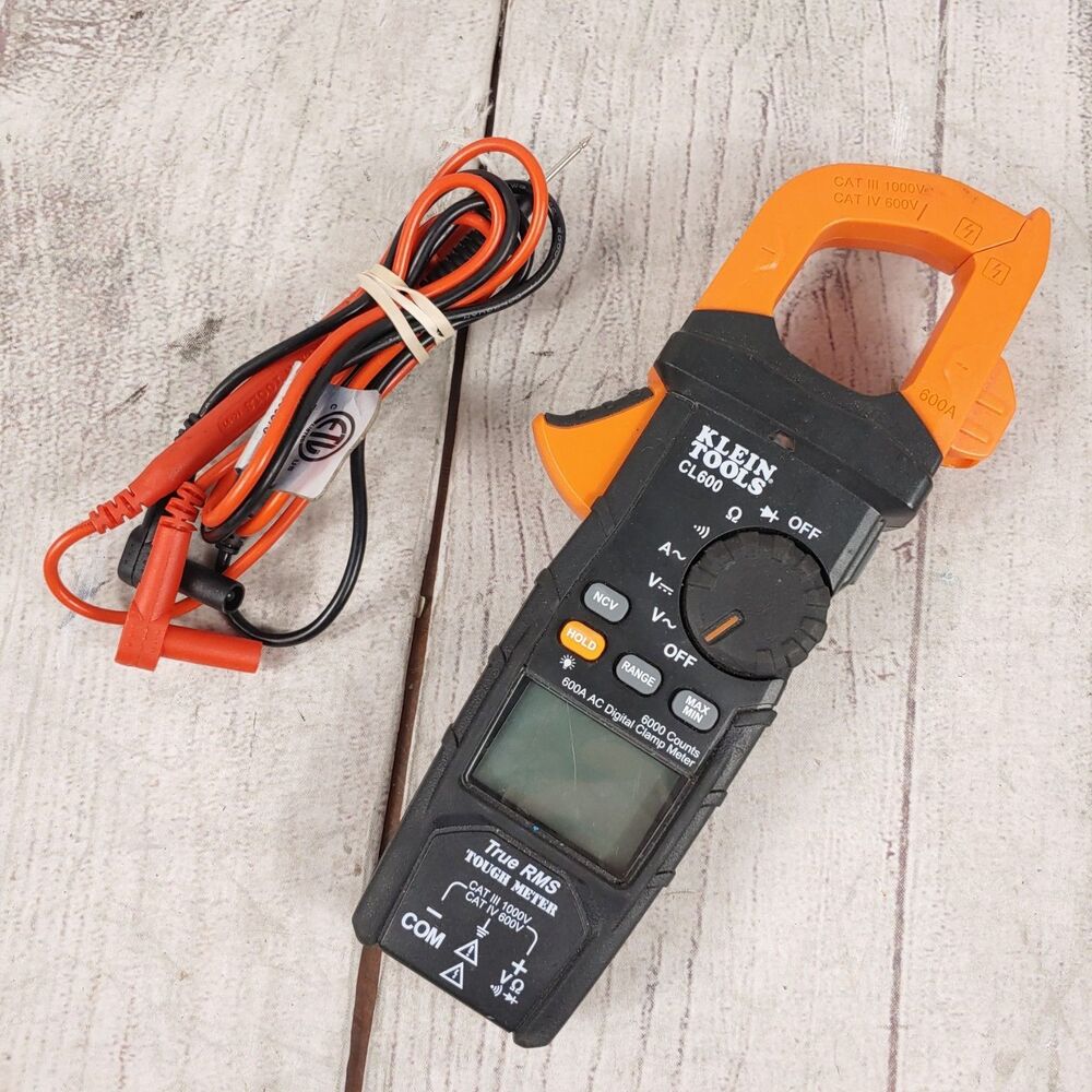 Klein Tools CL600 - 600A True RMS AC Auto-Ranging Digital Clamp Meter - TESTED